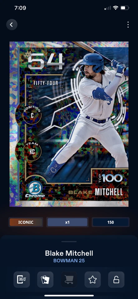 DIGITAL Topps Bunt Bowman 25 Blake Mitchell Mini Diamond Scouts Top 100 150cc - Image 1 of 2