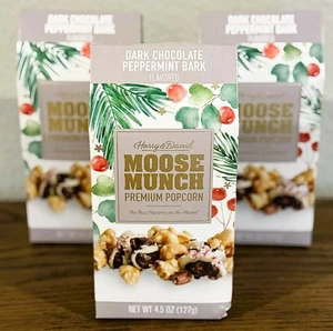 Harry & David Peppermint Bark Moose Crunch Dark Chocolate Premium Popcorn 3 pack - Picture 1 of 7
