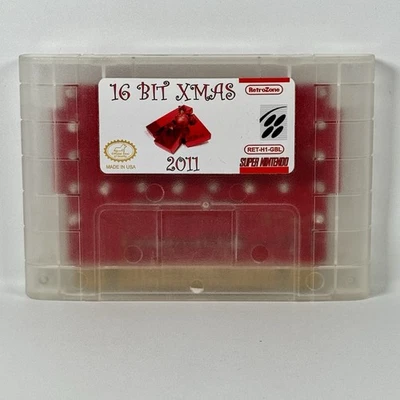 16 Bit Xmas 2011 Super Nintendo Snes Retrozone Christmas RetroUSB Cartridge Only - Immagine 1 di 4