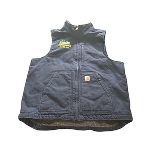 Carhartt XL Vest Sherpa Lined Workwear Sleeveless Jacket Blue Casual Gorpcore - Picture 1 of 9