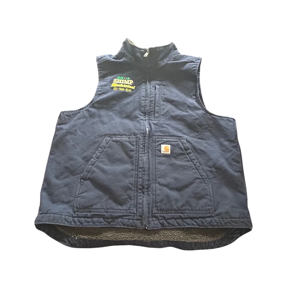 Carhartt XL Vest Sherpa Lined Workwear Sleeveless Jacket Blue Casual Gorpcore - Image 1 of 4