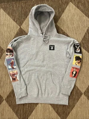 Playboy Vintage Magazine Cover Gray Hoodie Men's Large  Good Worth Co Sweatshirt - Image 1 of 4