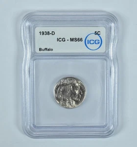 1938-D Indian Head Buffalo Nickel MS66 ICG *5591 - Picture 1 of 5