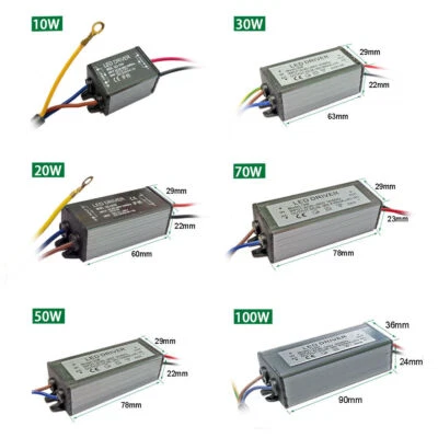 LED Driver Transformer 10W 100W 50W 30W 20W Power Supply Floodlight Waterproof - Image 1 of 4