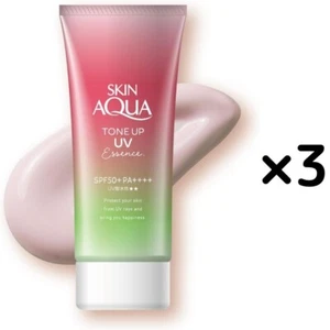Protector solar Skin Aqua tonificar esencia UV aura de felicidad 80 g SPF50+ PA++++ 3 juegos - Imagen 1 de 8