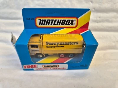 VINTAGE MATCHBOX MB26 FERRYMASTERS VOLVO TILT LORRY DIECAST IN ORIGINAL BOX MINT - Image 1 of 4