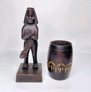 Wooden Male Fertility Wood Statue With Spring - Picture 1 of 12