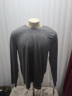 Camiseta Landau Uniforms Para Hombres Cuello Redondo Manga Larga Brezo Negra/Gris Talla XL  Foto 1 de 4