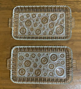 2 Anchor Hocking *Colonial Lady* Sandwich Trays - 1950's Bubble Circle USA - Picture 1 of 3