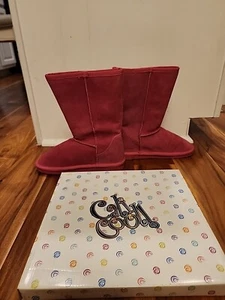 New Girls Faux Fur Shearling Lined Boot Mid Calf Fur Winter Snow Boots Size3M - Picture 1 of 13