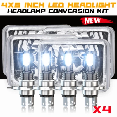 4PCS 4X6" LED Headlights Hi Lo Beam for Chevrolet C10 1980-1986 C20 Truck Camaro Foto 1 de 4