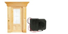 Front Door With Doorbell Chime, Dolls House Miniature 1.12 Scale