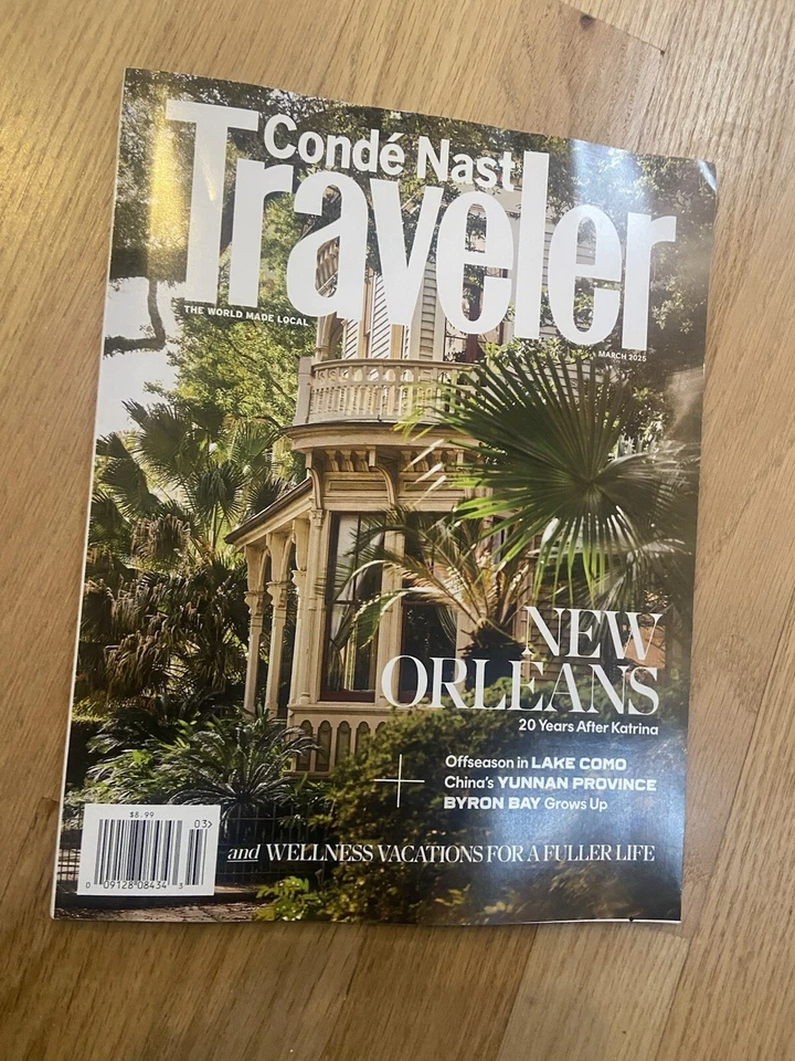 Conde Nast Traveler Magazine March 2025: New Orleans 20 Years Lake Como NEW - Image 1 of 1