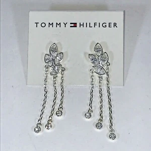 Tommy Hilfiger Earrings Rhinestone Sparkle Dangle Accent B20974 - Picture 1 of 7
