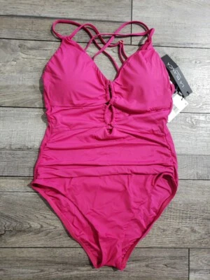 $120 La Blanca Women Standard Island Goddess Underwire One Piece Swimsuit Sz 12 - Image 1 of 4