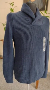 Nuevo suéter Troyer para hombre NAUTICA azul oscuro talla M/L - Imagen 1 de 5