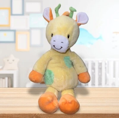 Peluche Sassy Grin Grow Jirafa 13" Amarillo Peluche Suave Juguete 2015 Manchas Verdes Lovey Foto 1 de 4