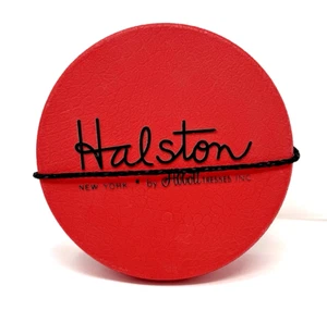 Vintage rote Halston Kunststoff Hut/Perücken Box - Bild 1 von 9