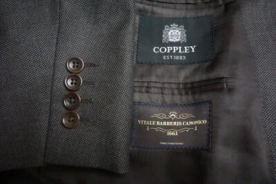 Traje Chaqueta Pantalones Coppley Galen VBC Lana Marrón Cabeza de Uñas 2 Piezas Talla 49R Foto 1 de 4