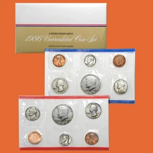 1986 U.S. Mint Set ~ 12 Coins ~ P & D ~ Uncirculated Government Packaging OGP - Picture 1 of 3