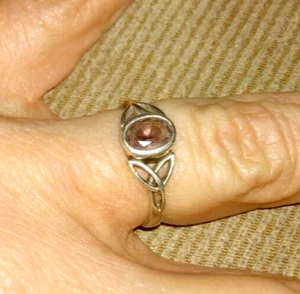 VINTAGE HANSEN? STERLING SILVER AMETHYST DAINTY UNIQUE RING 30s 40s? DANISH? - Picture 1 of 7