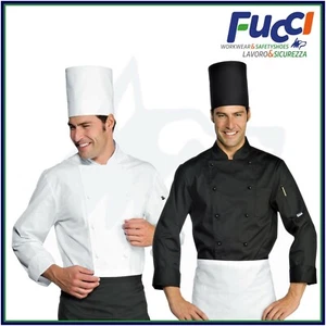 GIACCA DA LAVORO MANICA LUNGA CUOCO CHEF CUCINA PIZZAIOLO UOMO DONNA COTONE - Foto 1 di 4