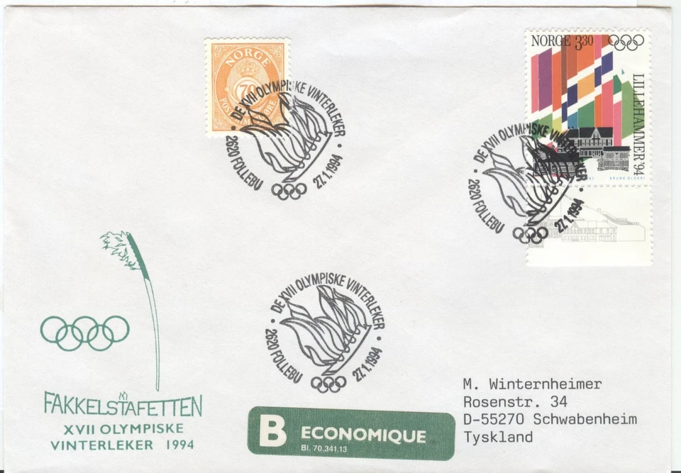 Norway Olympic Games Lillehammer 1994 Torchrelay Follebu 27.1.1994 - Image 1 of 1