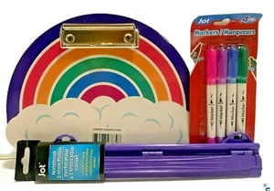 Rainbow Clipboard Small 3 Hole Punch 4 Pk Markers - Picture 1 of 8