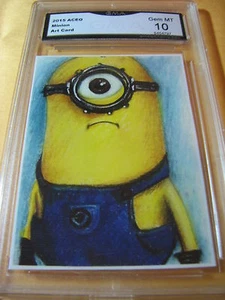 MINION STUART ARTIST AUTO 2014 ACEO ART PRINT GRADED 10  L@@@K - Picture 1 of 1