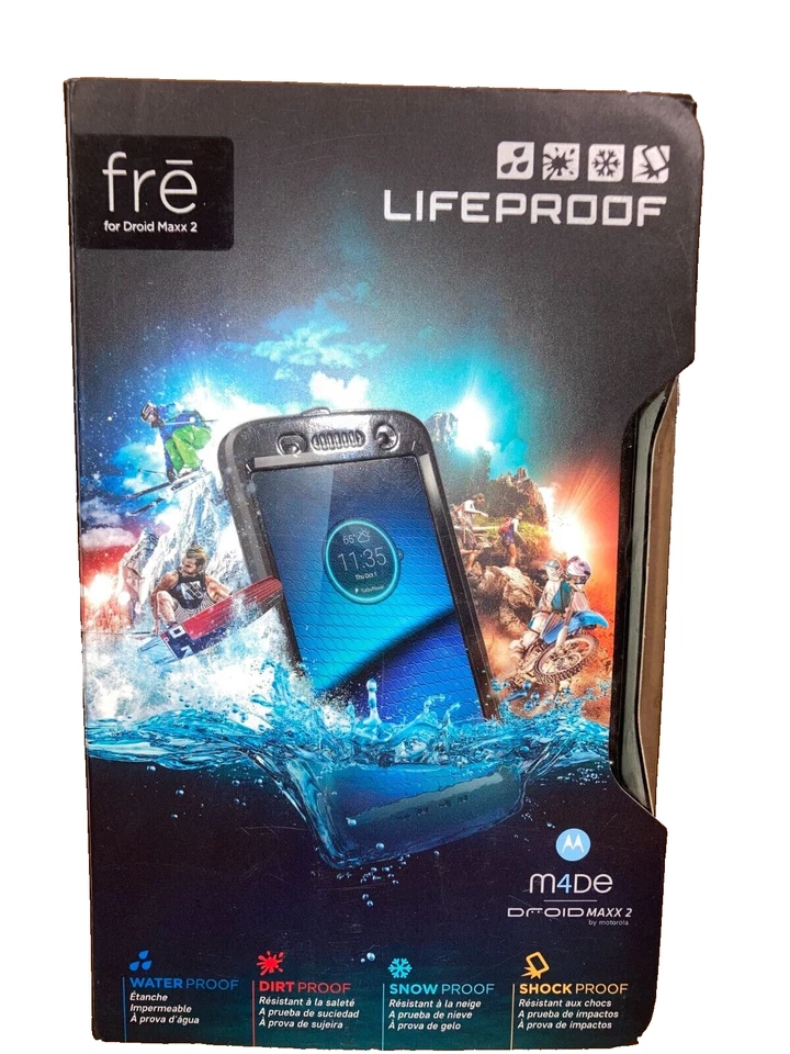 Funda Lifeproof Fre para Motorola Droid Maxx 2 Impermeable Resistente Delgada Negra Foto 1 de 3