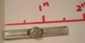 White Rhinestone Vintage SWANK SMALL Tie Bar Clip - Picture 1 of 2