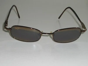 MAUI JIM MJ-135-23 DGM BROWN POLARIZED CRYSTAL SLEEK OVAL FLEX SUNGLASSES NEW - Picture 1 of 5