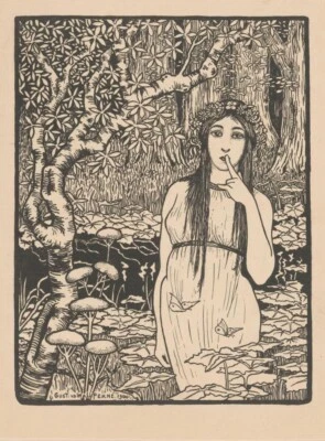 In Harmony with the Infinite Woman Symbolist Print Spiritual Art Nouveau 1911 - Image 1 of 2