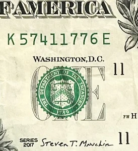 INDEPENDENCE DAY NOTE JULY 4 1776 Fancy Serial Number One Dollar Bill Note - Picture 1 of 3