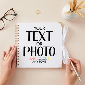 Personalised Guest Book Scrap Book Visitor Custom Photo Any Text Design Your ... - Picture 1 of 1