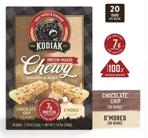 Kodiak Chewy Granola Bars,Protein bar, Variety Pack, 20 ct, total 1.54 lbs - Picture 1 of 6