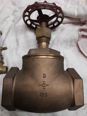Crane 3"bronze steam disc globe valve.New,old stock. - Image 1 of 4