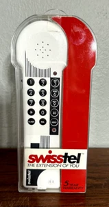 Vintage lata 70. Swisstel Biała gięta słuchawka do telefonu Made in Switzerland Fabrycznie nowa w pudełku - Zdjęcie 1 z 4