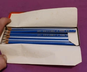 12 x EBERHARD FABER - DECORO 1815 Prusia. Azul -Lápiz de colores rayas - EMBALAJE ORIGINAL - VINTAGE - Imagen 1 de 6