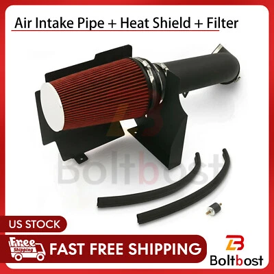 Sistema de admisión de aire frío negro Escudo de calor + Filtro para Chevy Silverado 1999-2006 Foto 1 de 4