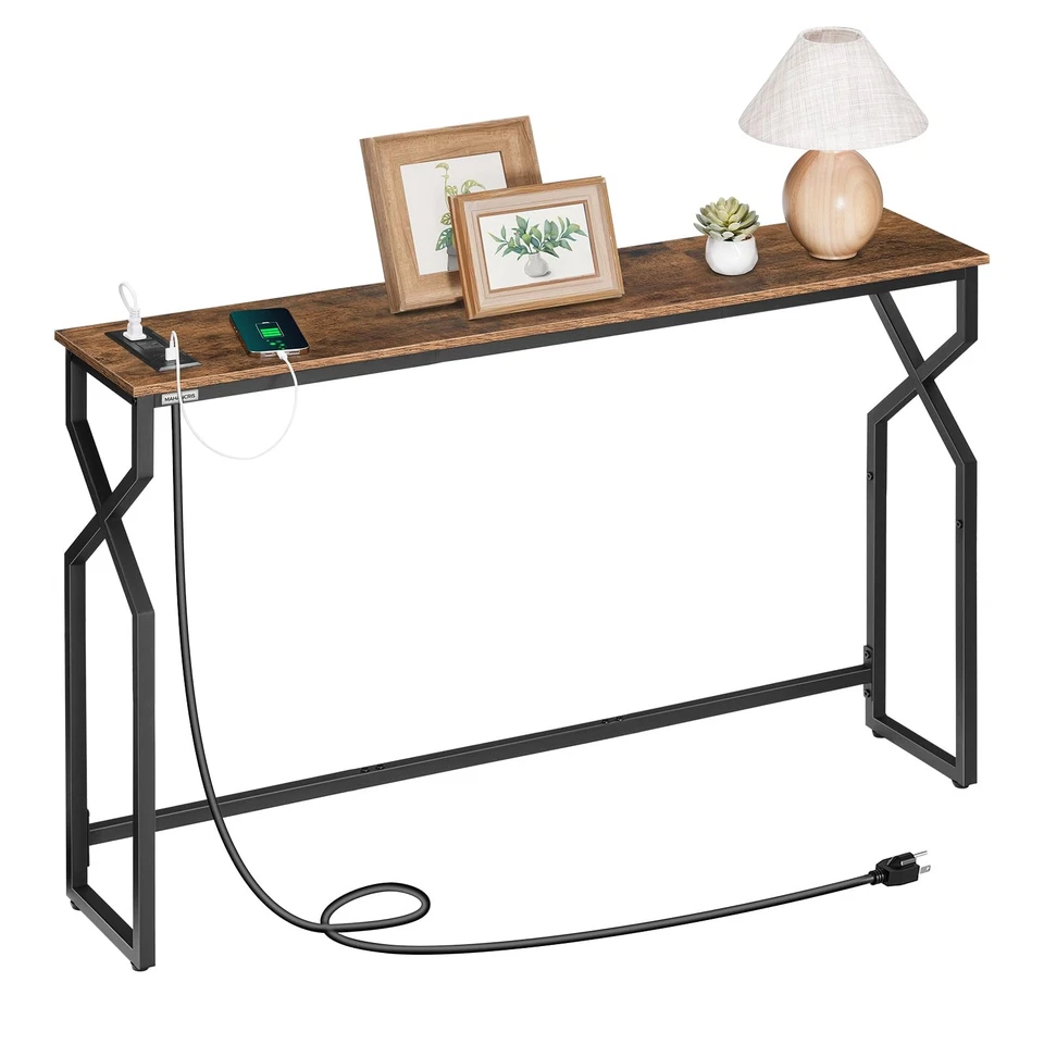 Sofa Console Table, 44.9" Entryway Table with Charging Station, Narrow Couch ... - Image 1 of 4