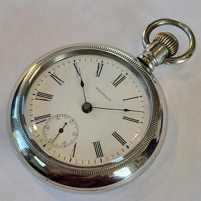 R1 BIG 18s WALTHAM 1902 MODEL 1883 STERLING GRADE RUNNING STRONG! - Image 1 of 4