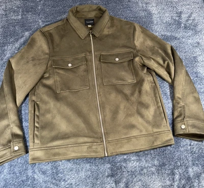 Tahari Jacket Men's Large Faux Suede Full Zip Buttons - Image 1 of 4