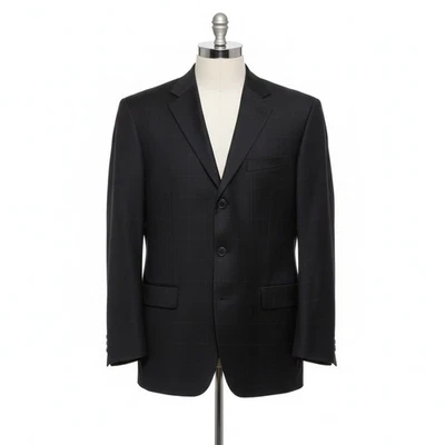 Oscar De La Renta 40L Sport Coat Suit Jacket Wool Cashmere Window Pane Blazer - Image 1 of 4