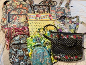 10 VERA BRADLEY Assorted Bags For Craft Repurpose Sewing Lot AS IS #32 - Picture 1 of 22