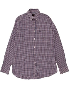 PAUL & SHARK Mens Shirt Size 40 Medium Navy Blue Check Cotton BI04 - Picture 1 of 3