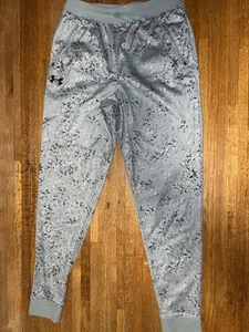 Under Armour Boys YLG Nov Pennant Green Black Splash Active Gym Loose Pant - Picture 1 of 7