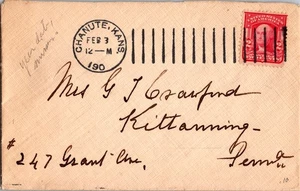 1907 Doremus Machine Cancel - Chanute, Kansas #319 - Picture 1 of 2
