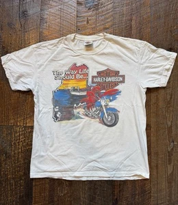Vintage Harley Davidson T-Shirt Größe Large Central Maine Lobster Motorrad Bike - Bild 1 von 9