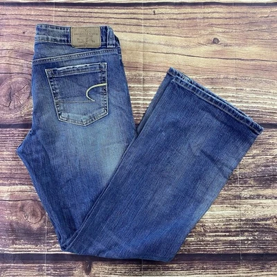 American Eagle Jeans Boyfriend 77 Size 12 Bootcut Distressed Stretch Y2K 34x30 - Image 1 of 4